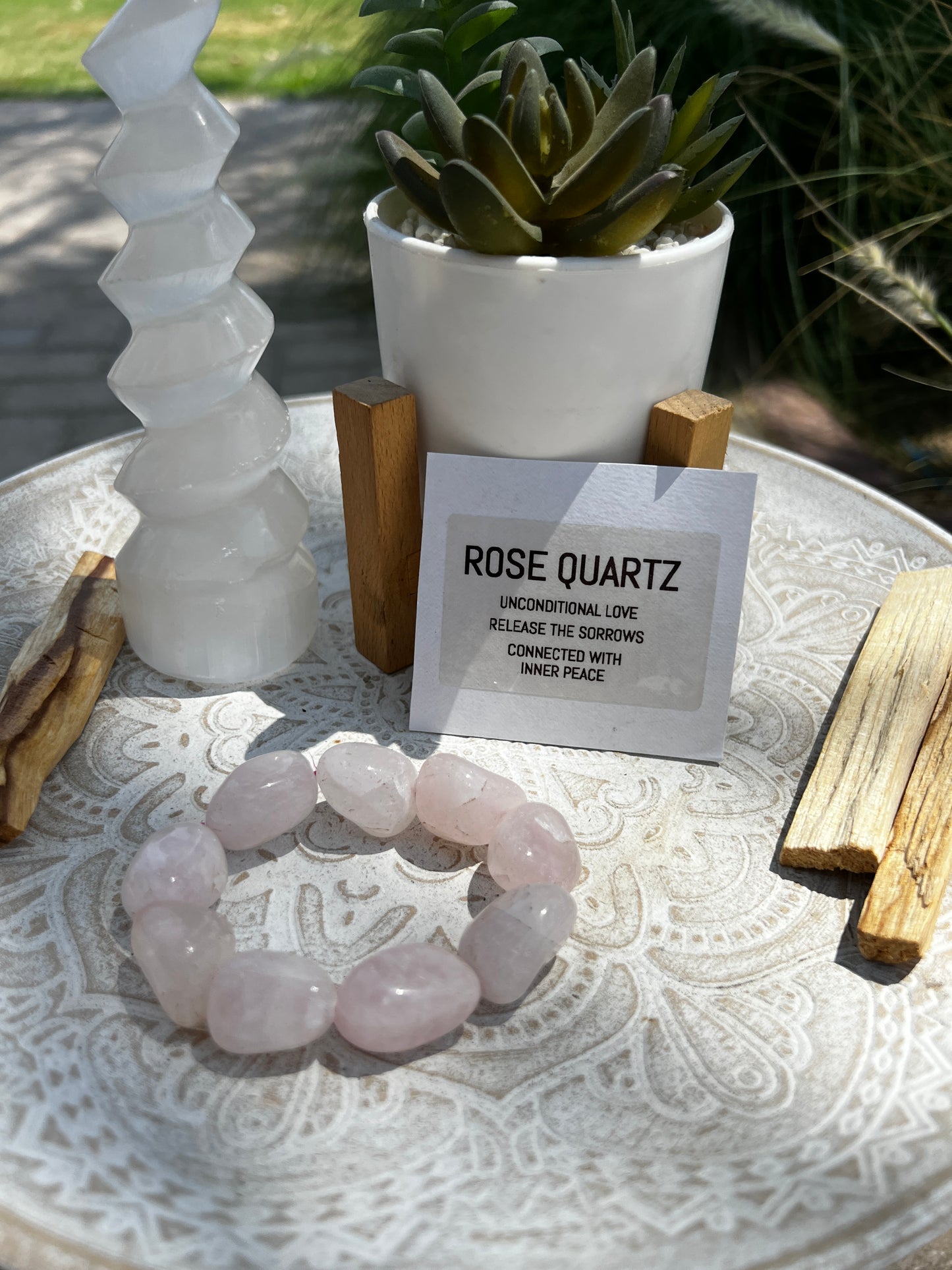 Rose Quartz Crystal Bracelet