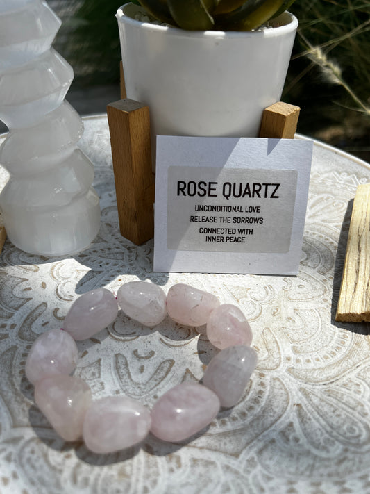 Rose Quartz Crystal Bracelet
